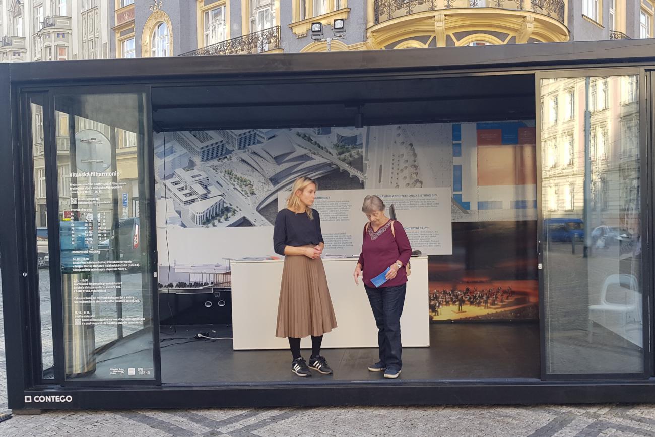 Vltavská Filharmonie informační kontejner participace